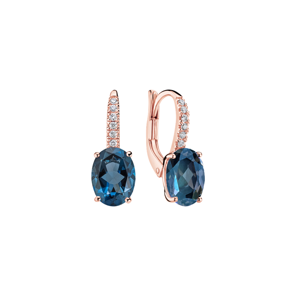 Náušnice s diamanty a turmalínem Iris Elegance