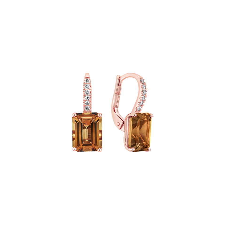 Náušnice s diamantmi a turmalínom Carlotta