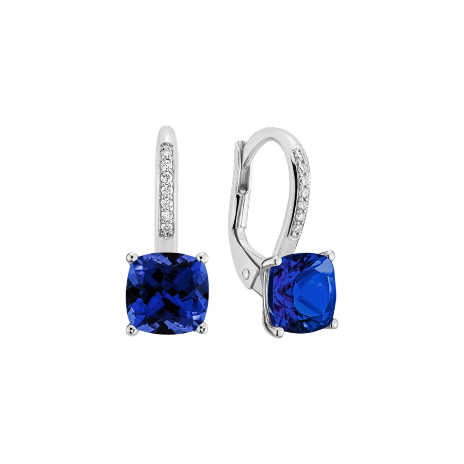 Náušnice s diamantmi a zafírom Calliope