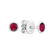 Náušnice s rubínom Shiny Dots3