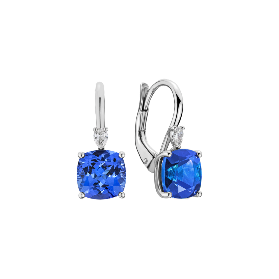 Náušnice s diamantom a tanzanitom Cassian