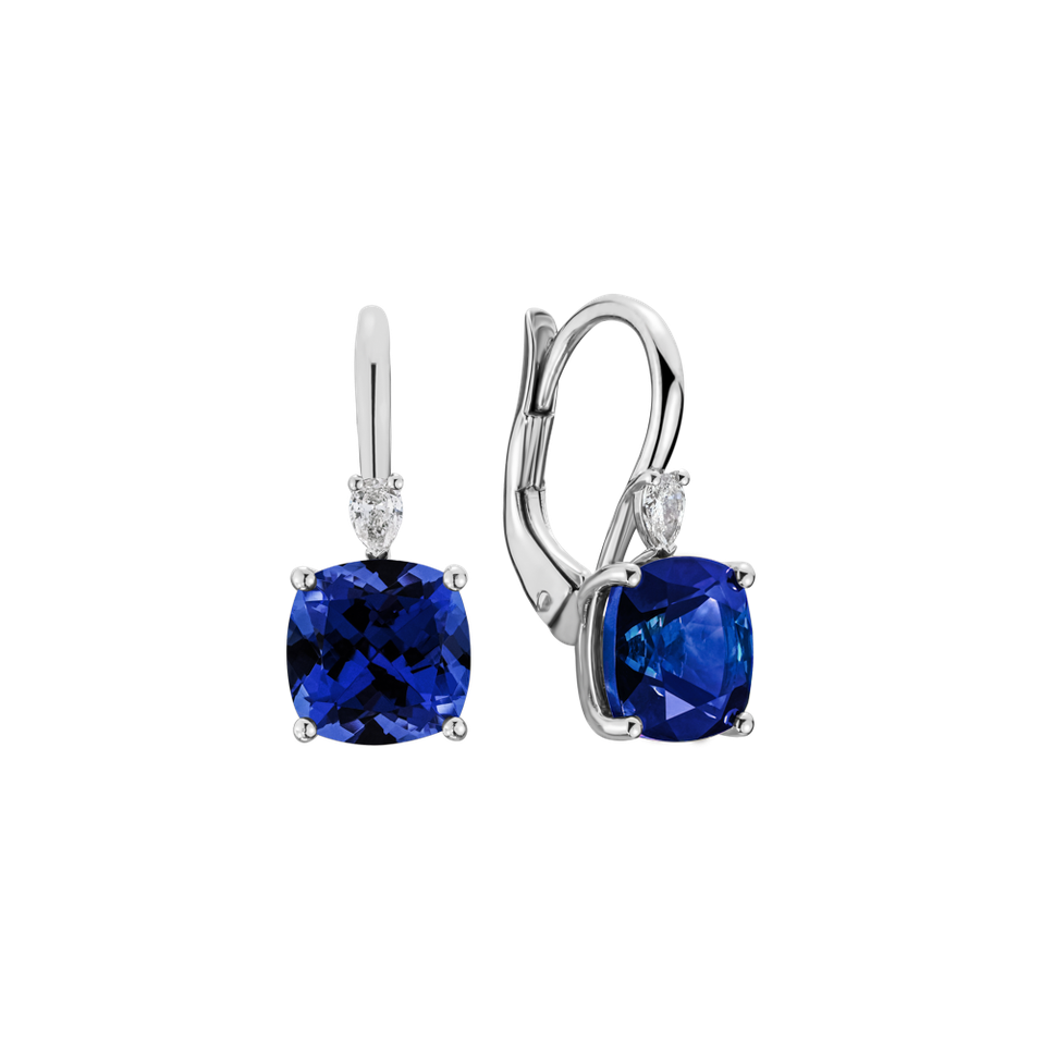 Náušnice s diamantom a zafírom Cassian