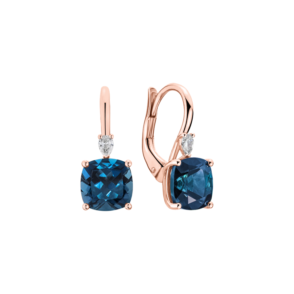 Náušnice s diamantom a topásom Cassian