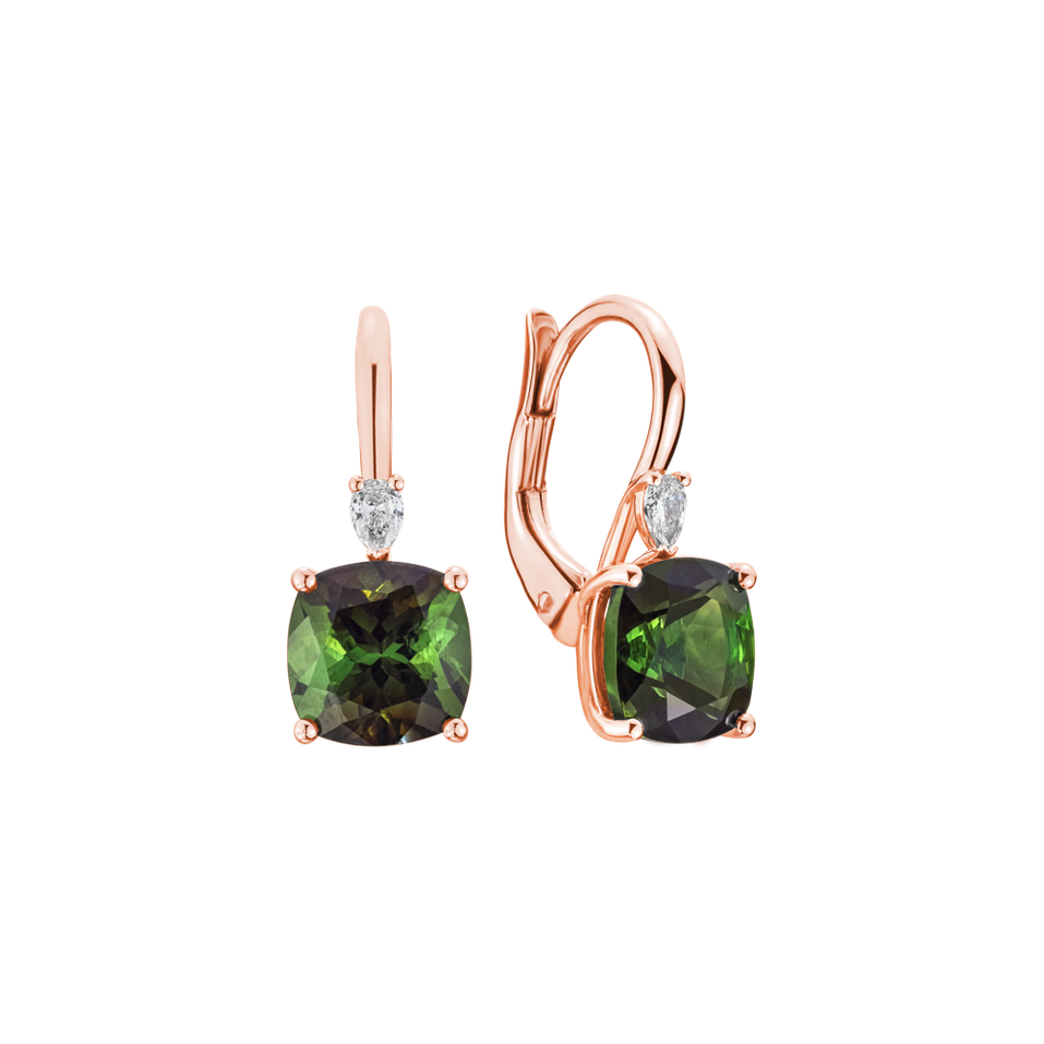 Náušnice s diamantom a turmalínom Cassian