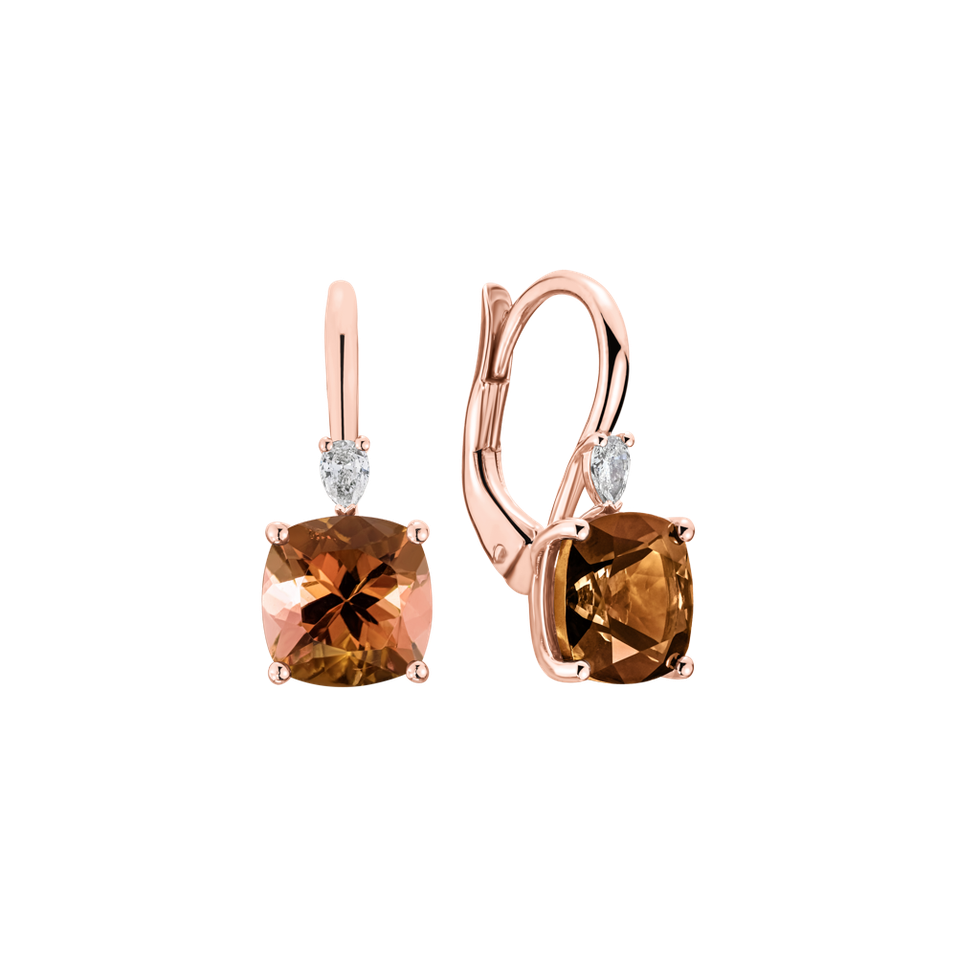 Náušnice s diamantom a turmalínom Cassian