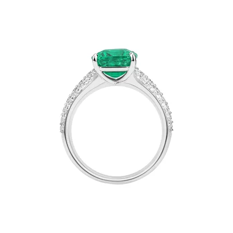 Prsteň s diamantmi a smaragdom Diamond Whisper