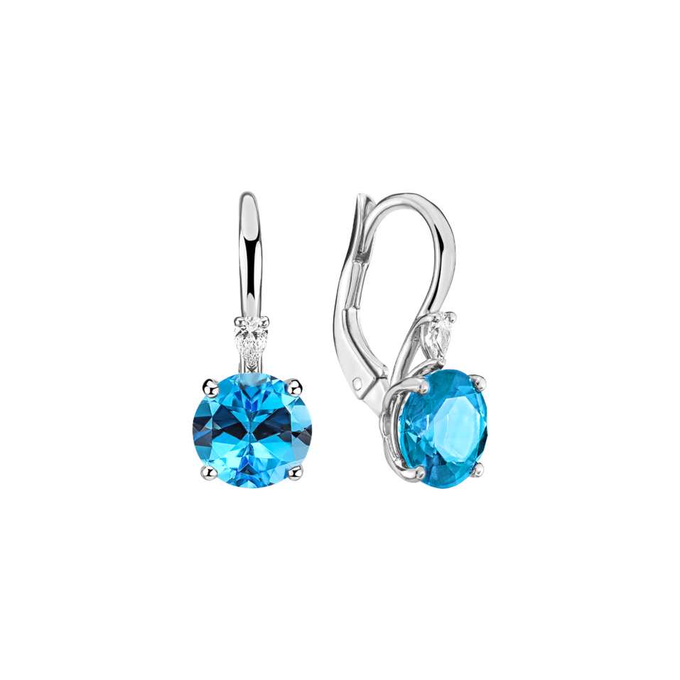 Náušnice s diamantom a topásom Noctir