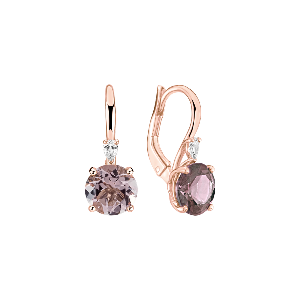 Náušnice s diamantom a morganitom Noctir