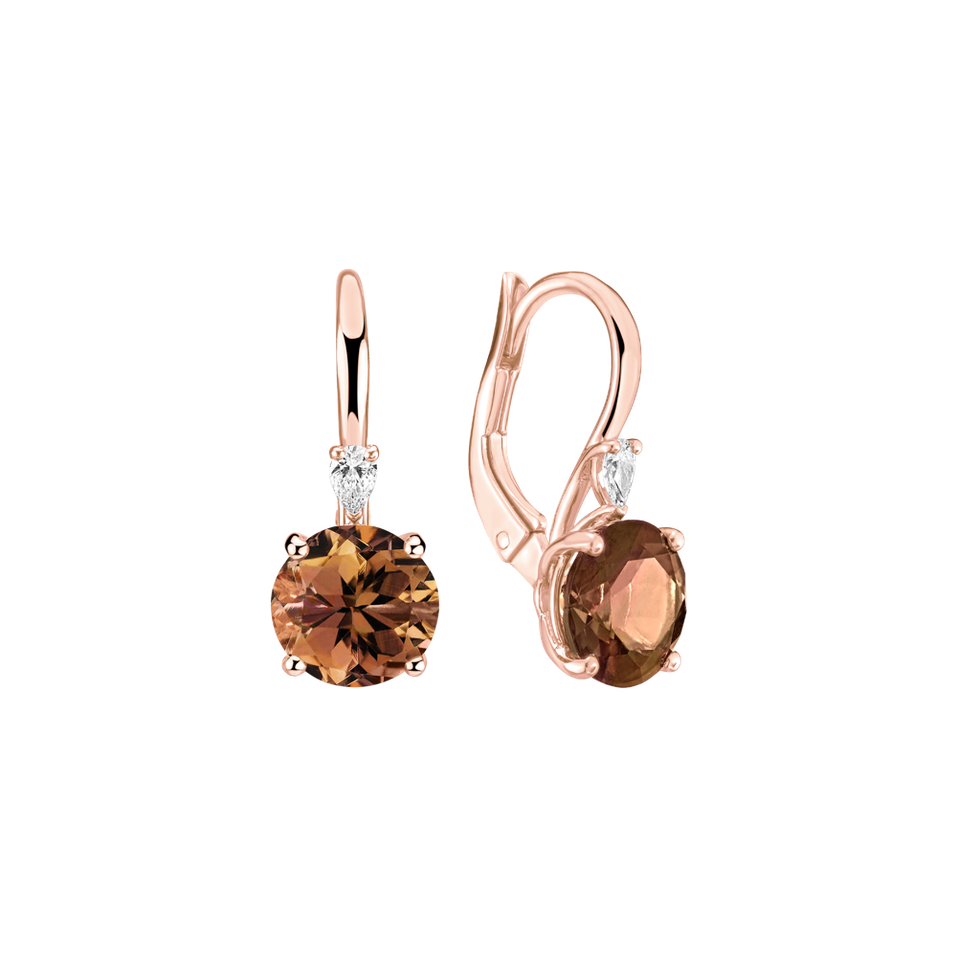 Náušnice s diamantom a turmalínom Noctir