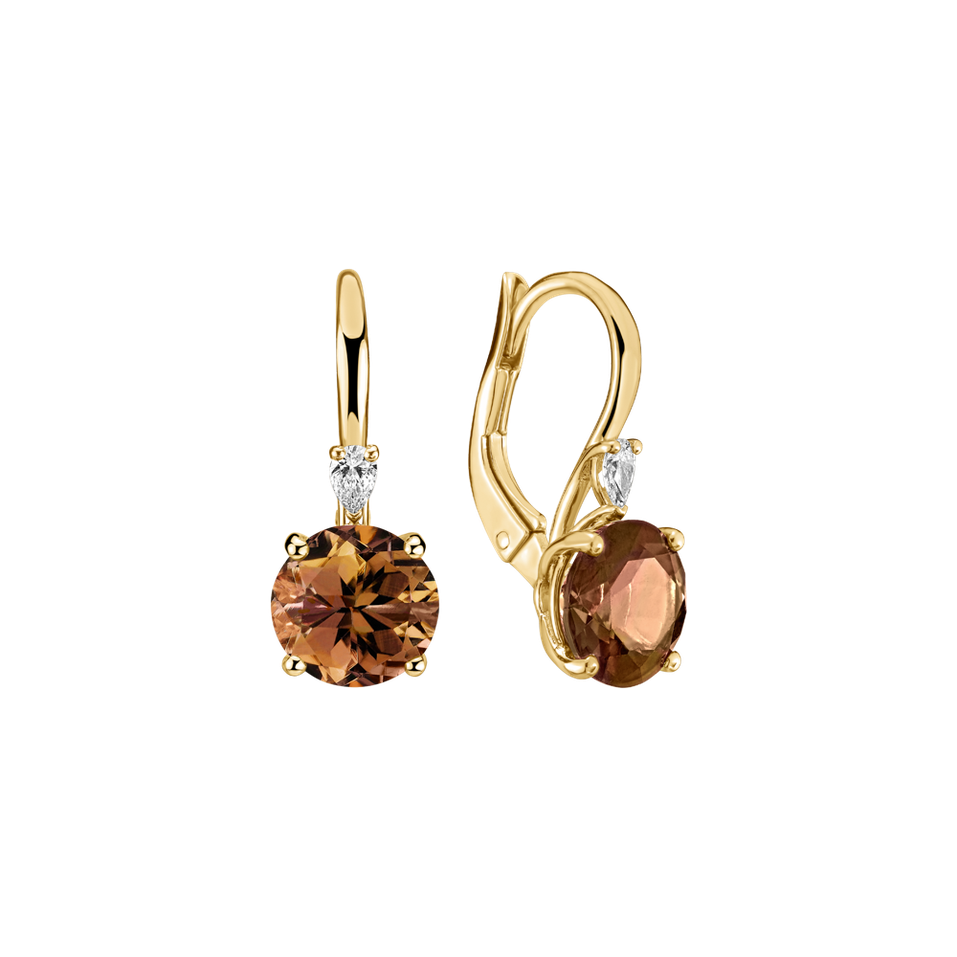 Náušnice s diamantom a turmalínom Noctir