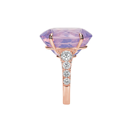 Prsteň s diamantmi a ametystom Mist of Amethyst