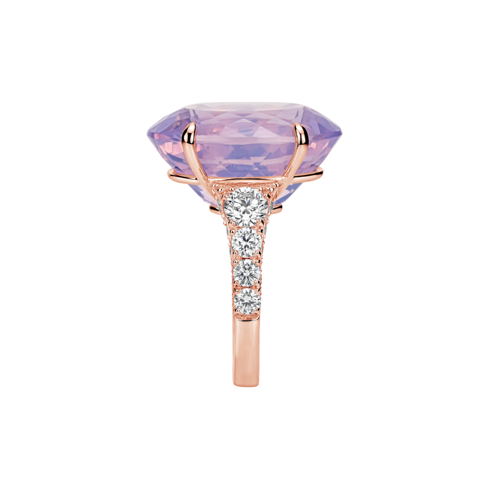 Prsteň s diamantmi a ametystom Mist of Amethyst