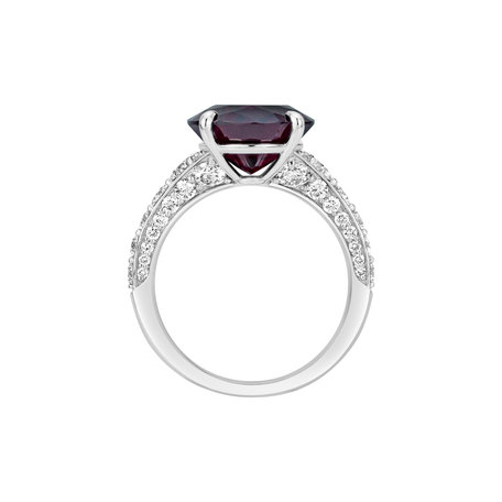 Prsteň s diamantmi a rhodolitom Mist of Rose