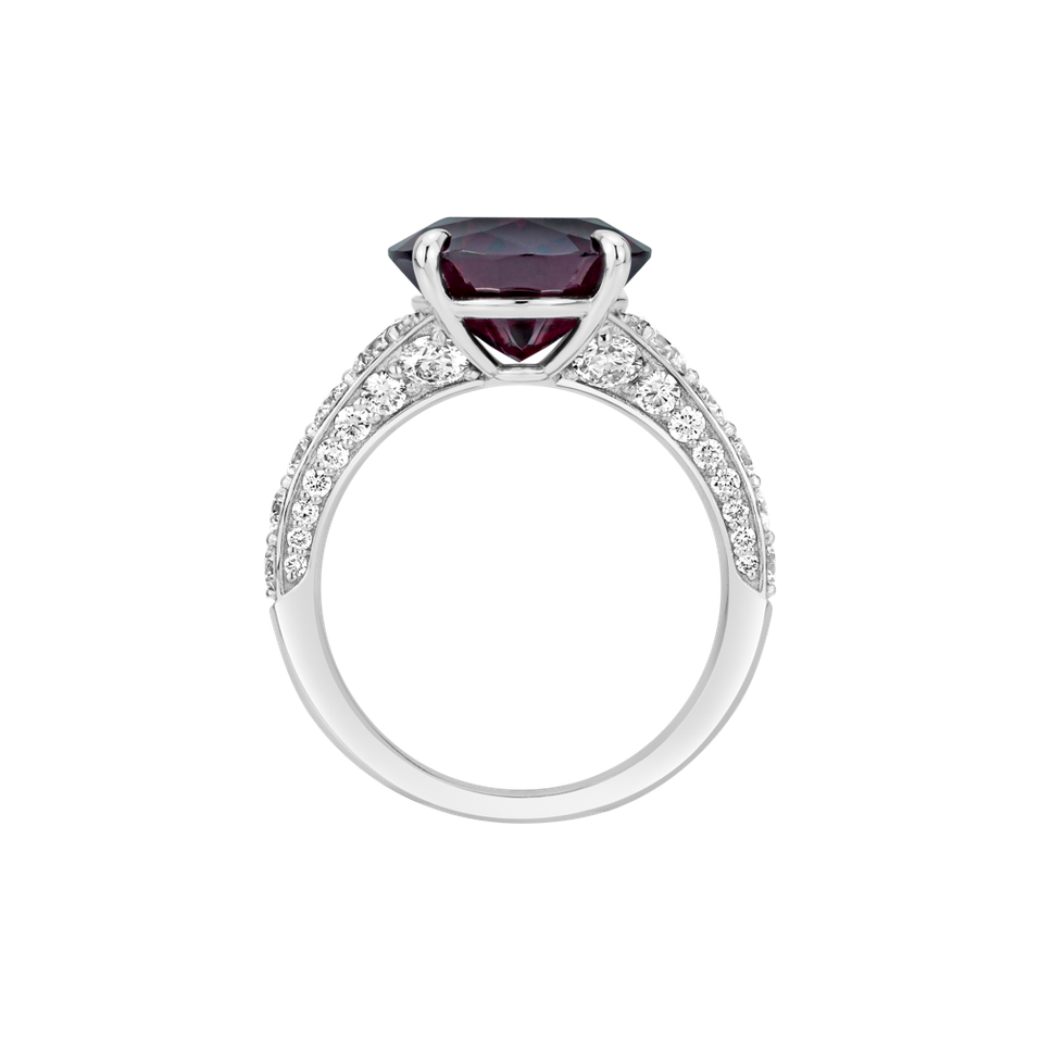 Prsteň s diamantmi a rhodolitom Mist of Rose