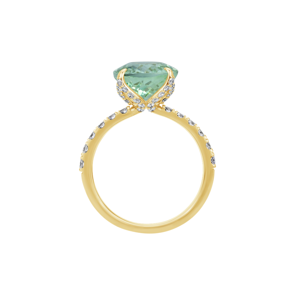 Prsteň s diamantmi a turmalínom Floral Crown