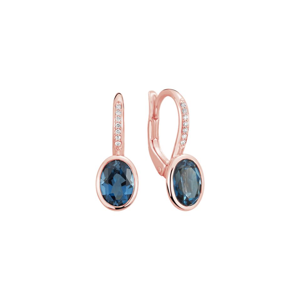 Náušnice s diamantmi a topásom Elliptical Perfection