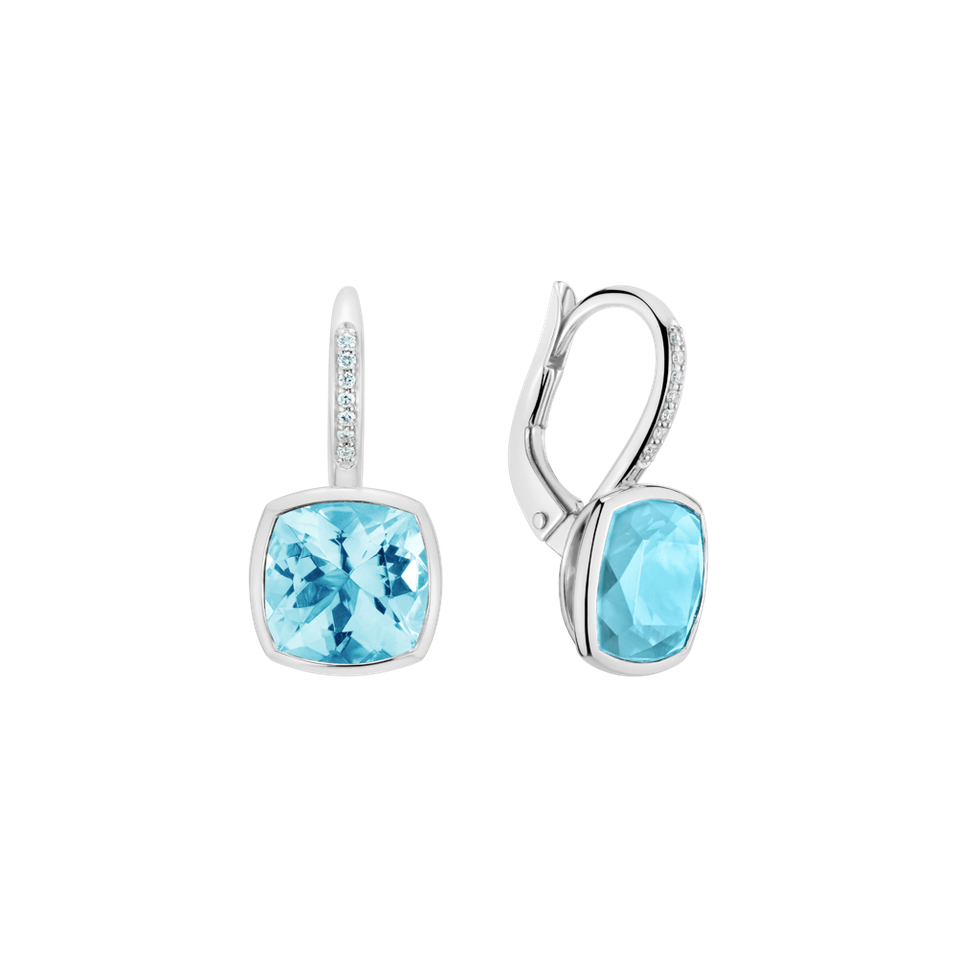 Náušnice s diamantmi a topásom Carelia