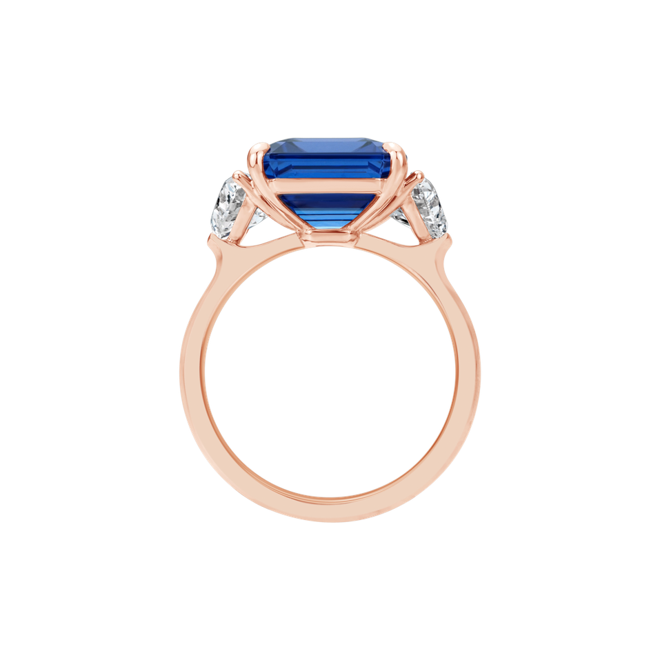 Prsteň s diamantmi a tanzanitom Egbert