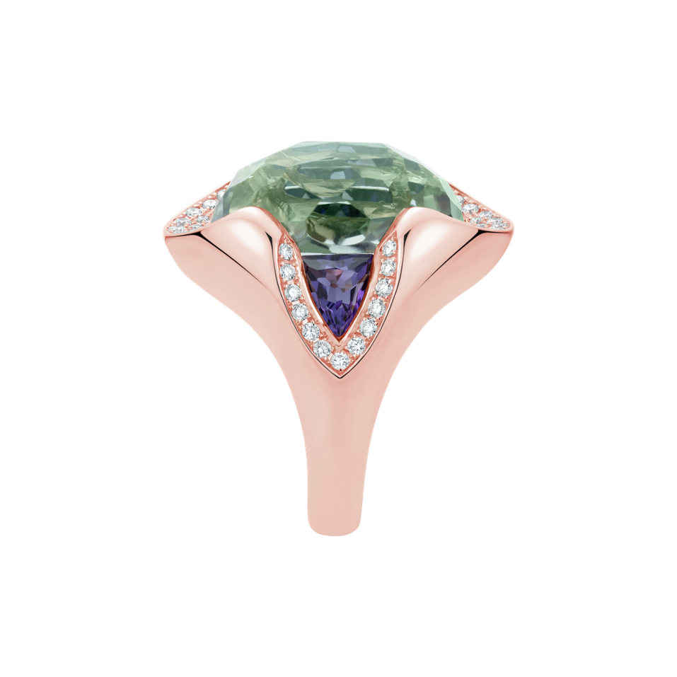 Prsteň s diamantmi a ametystmi Viridian Grace
