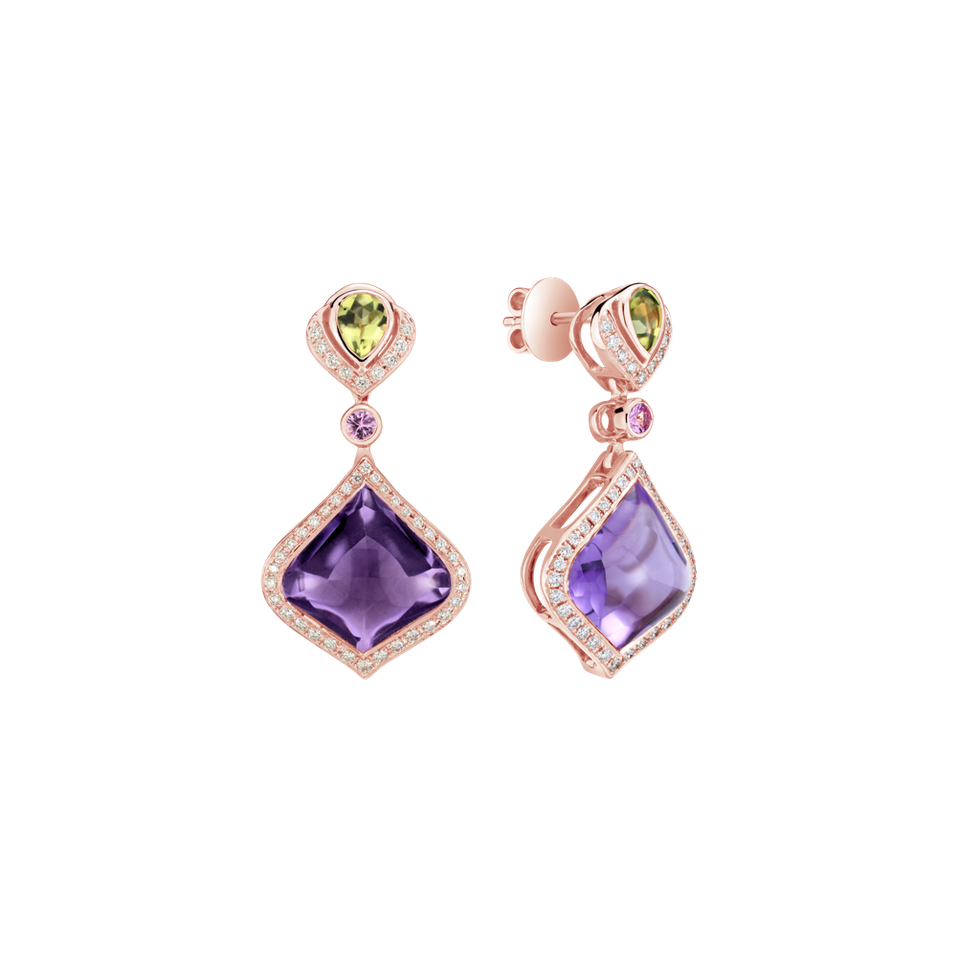 Náušnice s diamantmi a drahokamami Kaelis