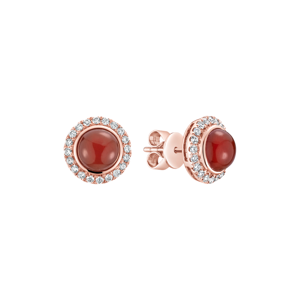 Náušnice s diamantmi a achátmi Pure Agate