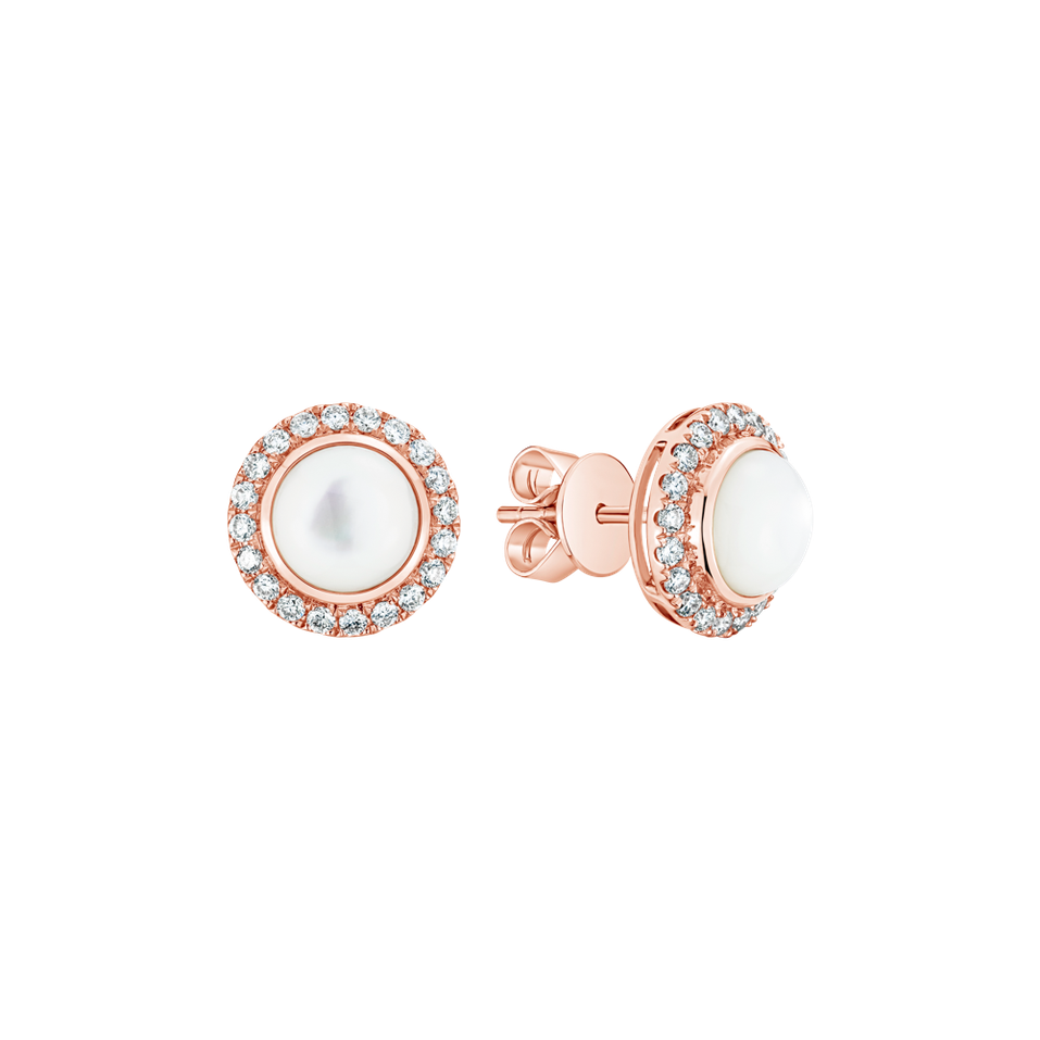Náušnice s diamantmi a perlou Pure Pearl