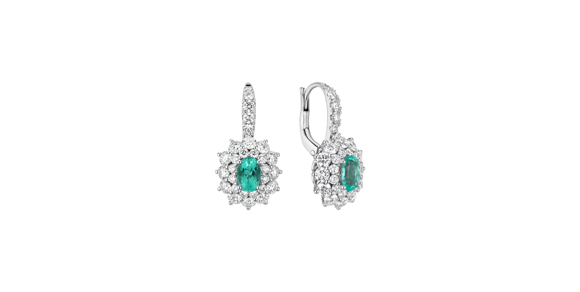 Náušnice s diamantmi a paraibou Queen of Paraiba