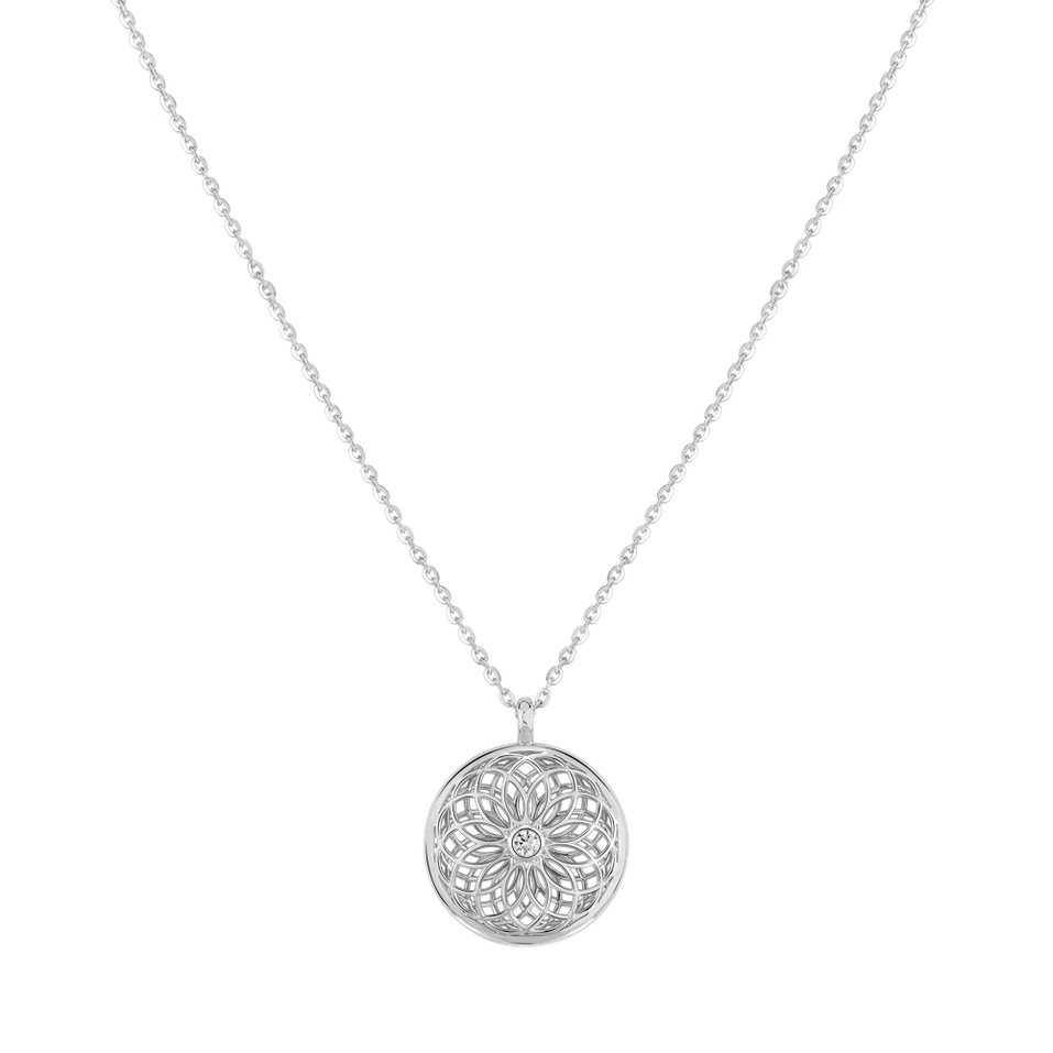 Náhrdelník s diamantmi a ametystom The Spiral of Life