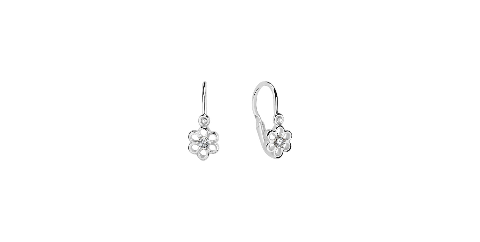 Detské náušnice s diamantom Baby Charm