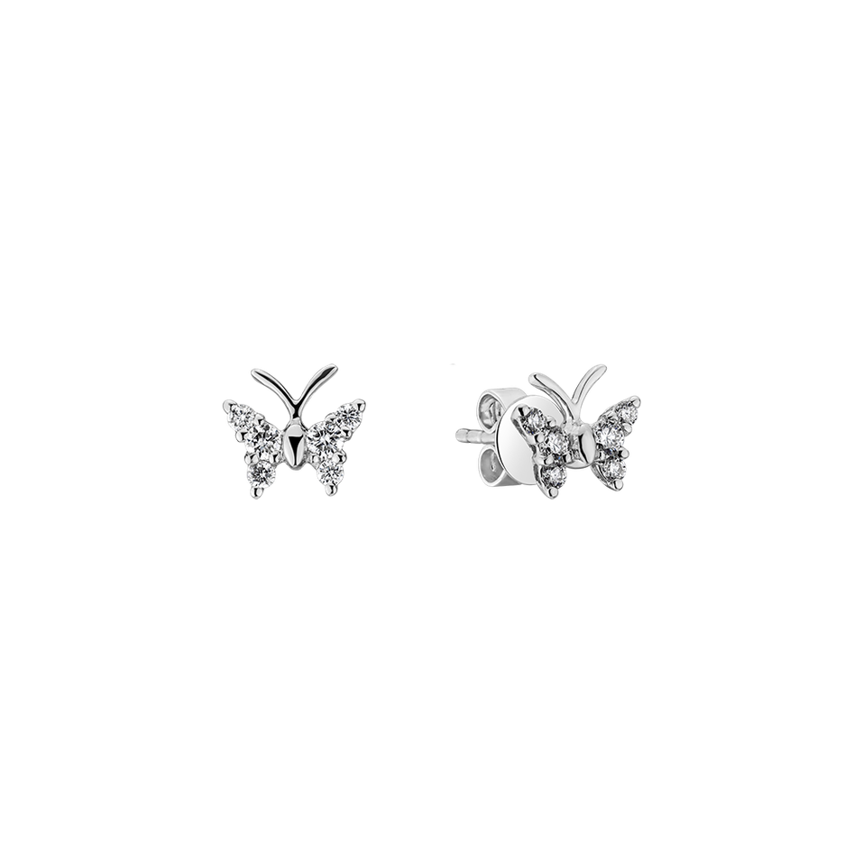 Náušnice s diamantmi Diamond Butterfly