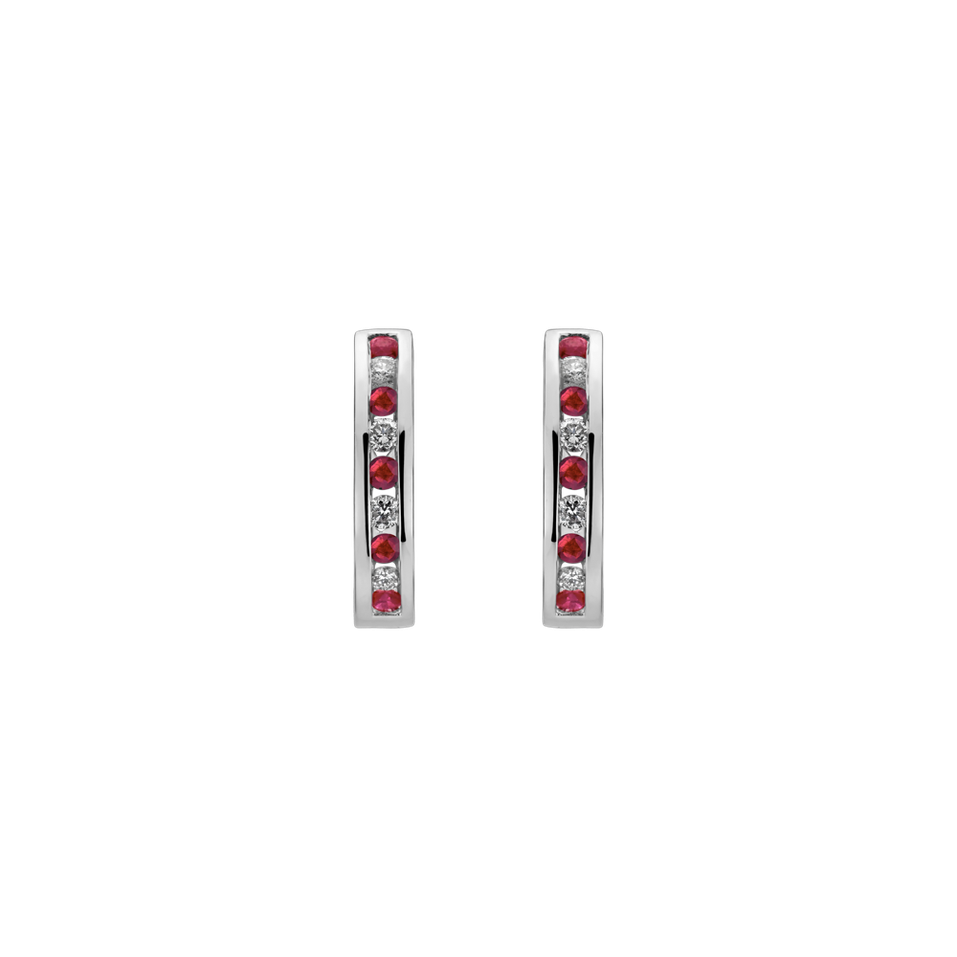 Náušnice s diamantmi a rubínmi Avianna
