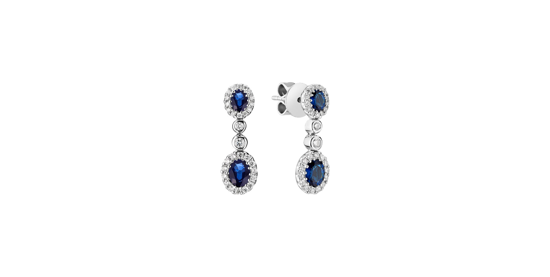 Náušnice s diamantmi a zafírmi Sapphire Jealousy