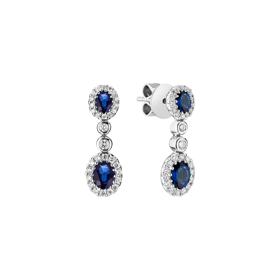 Náušnice s diamantmi a zafírmi Sapphire Jealousy