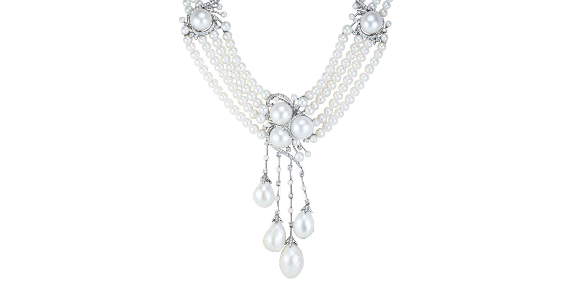 Náhrdelník s diamantmi a perlami Versailles Treasure