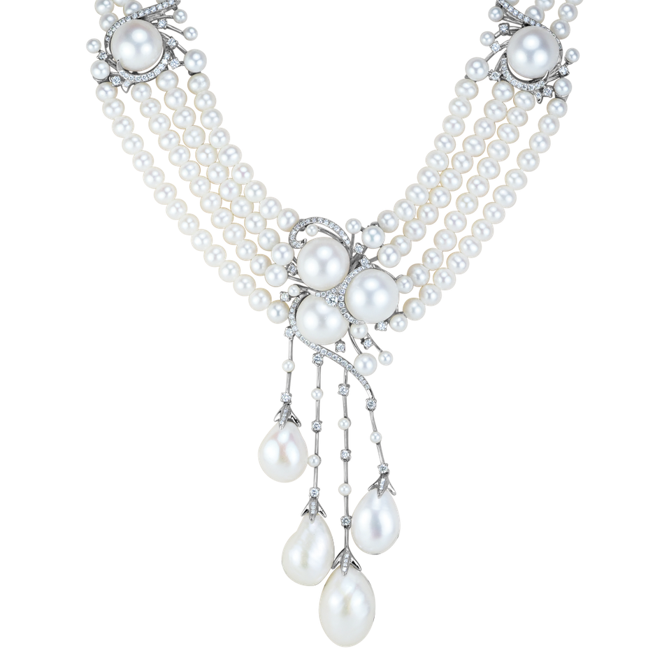 Náhrdelník s diamantmi a perlami Versailles Treasure