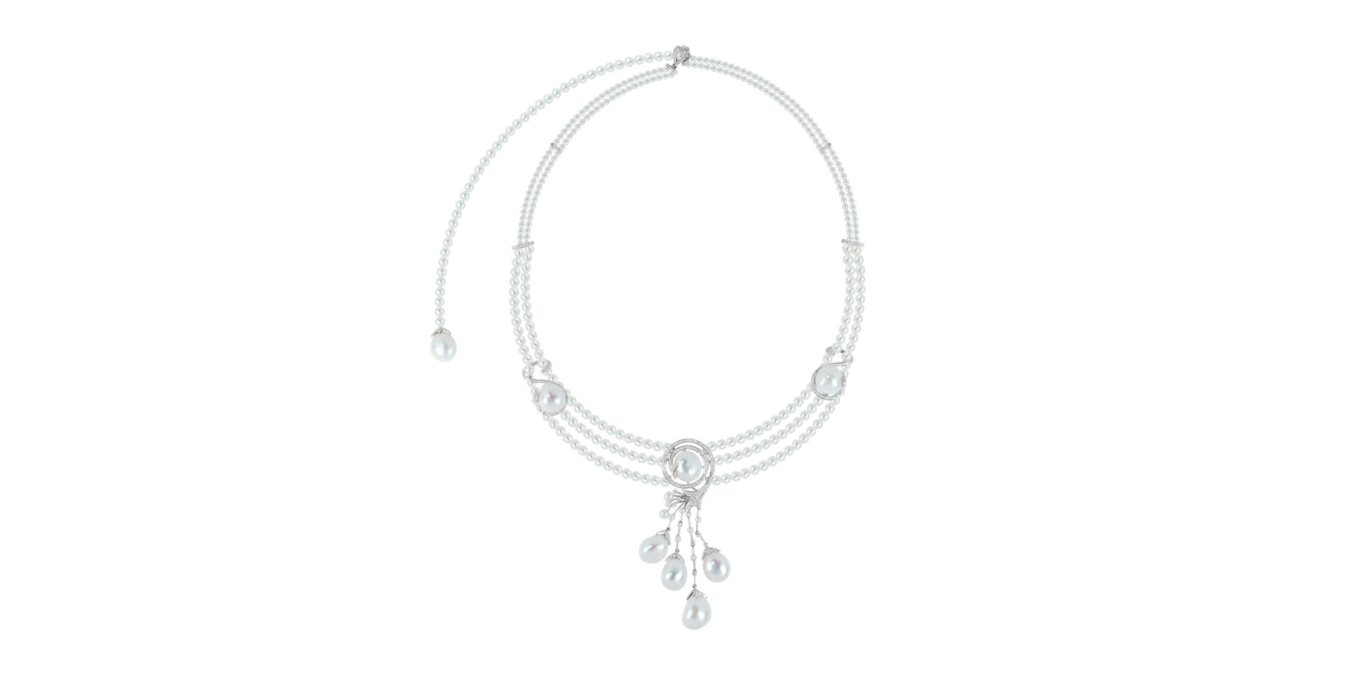 Náhrdelník s diamantmi a perlami Venus Signature