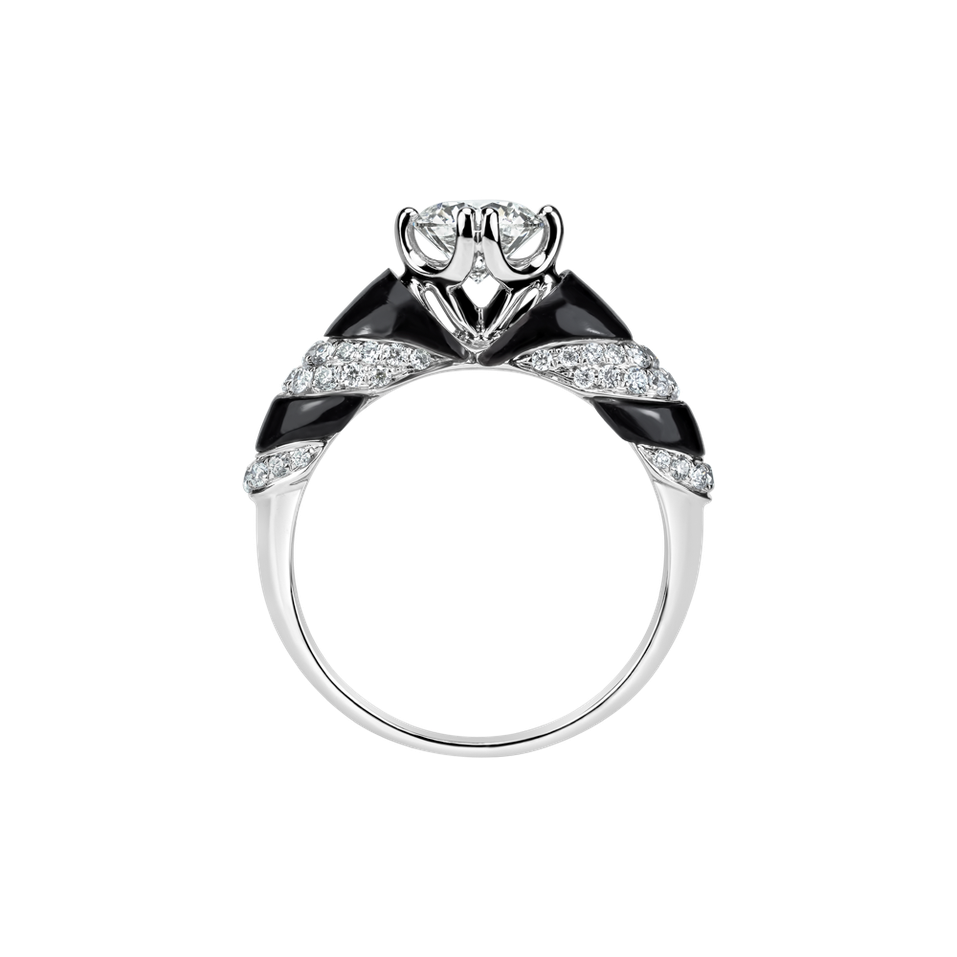 Prsteň s diamantmi a achátmi Aziza