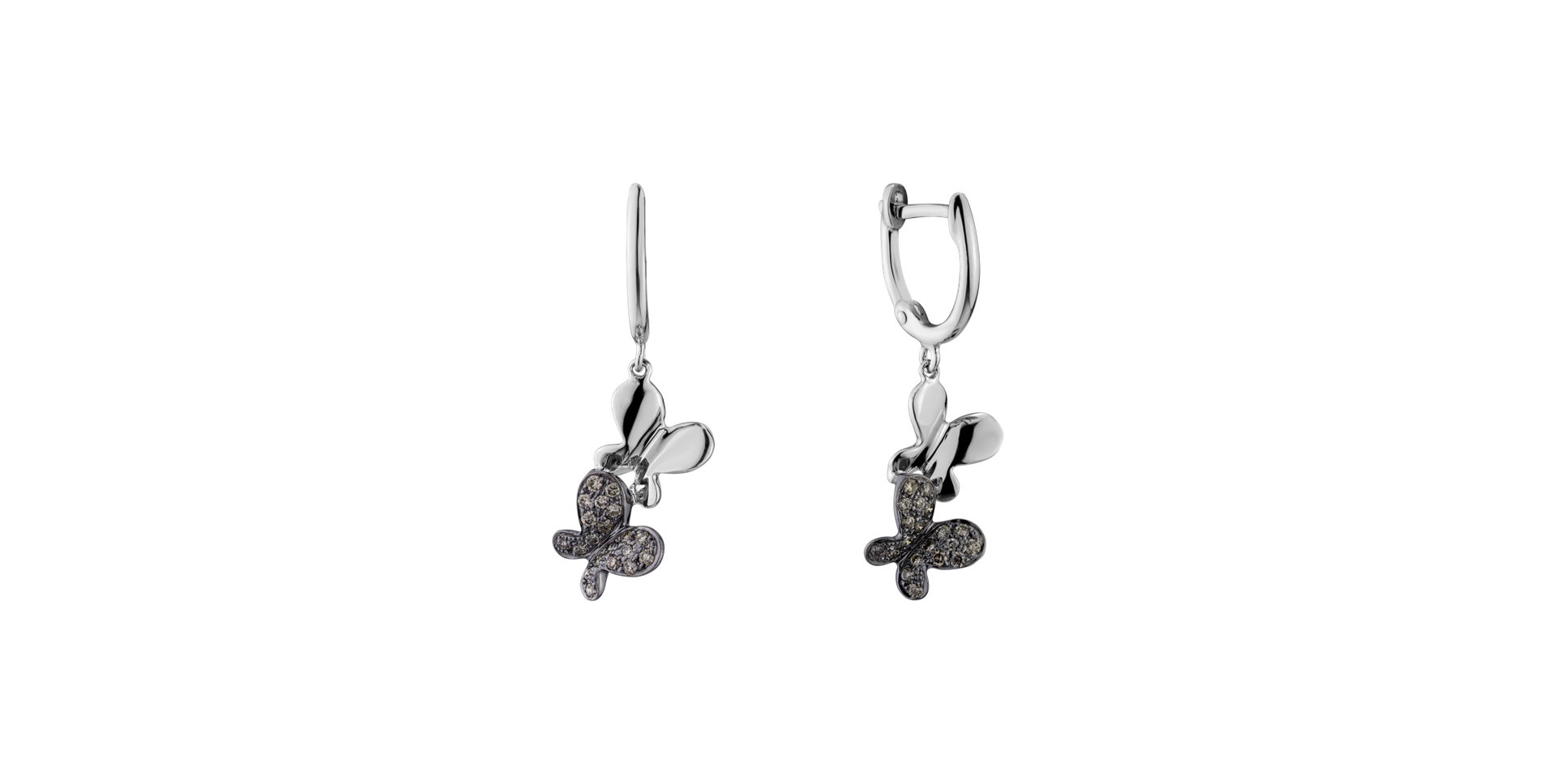 Náušnice s hnedými diamantmi Fantastic Gem