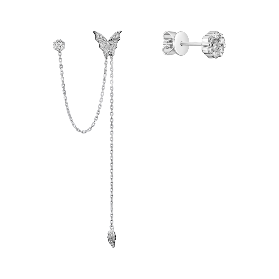 Náušnice s diamantmi Butterfly Symphony