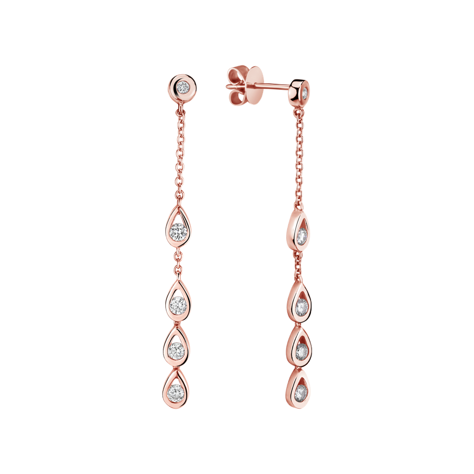 Náušnice s diamantmi Love Waterfall