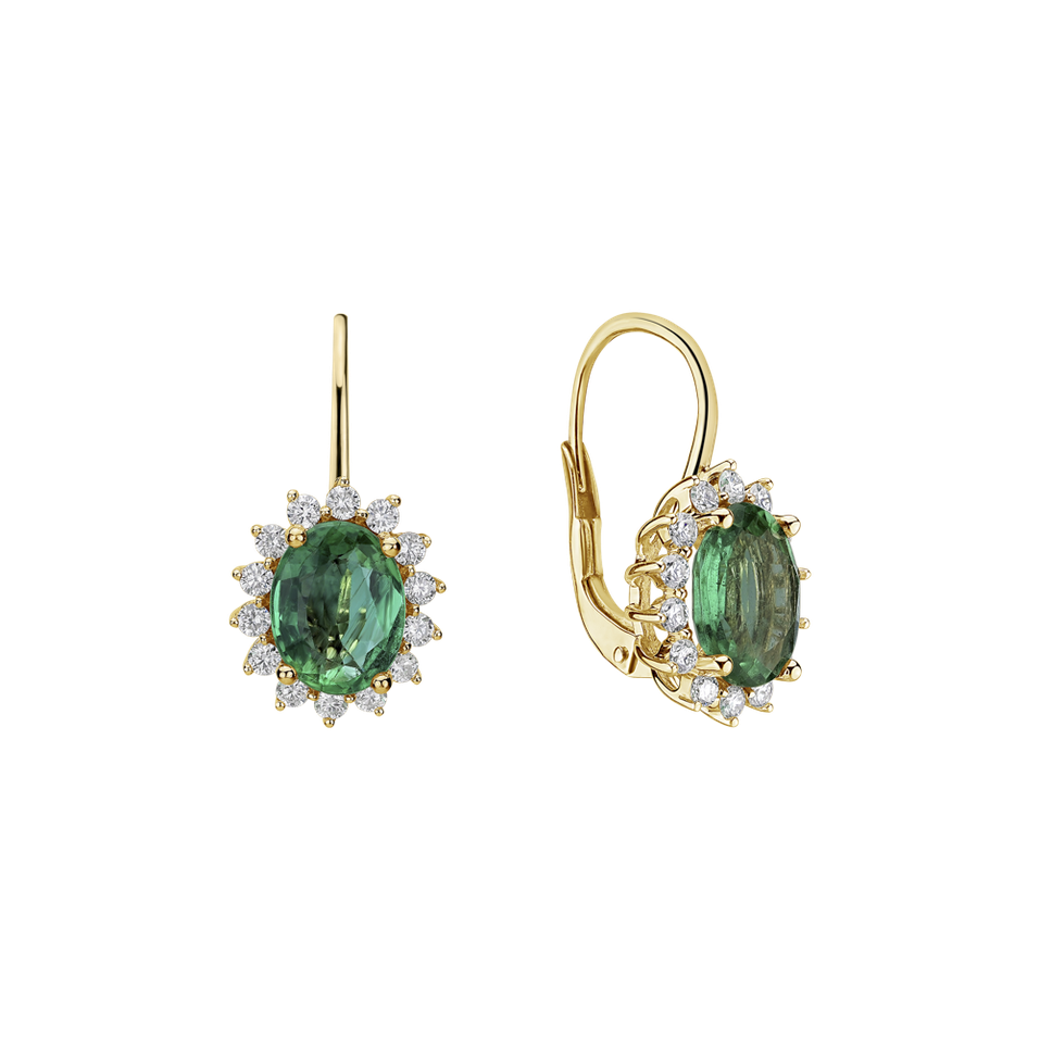 Náušnice so smaragdom a diamantmi Princess Sparkle