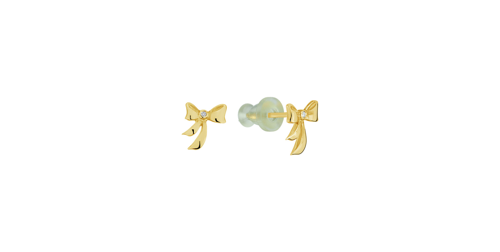 Náušnice s diamantmi Cute Bow