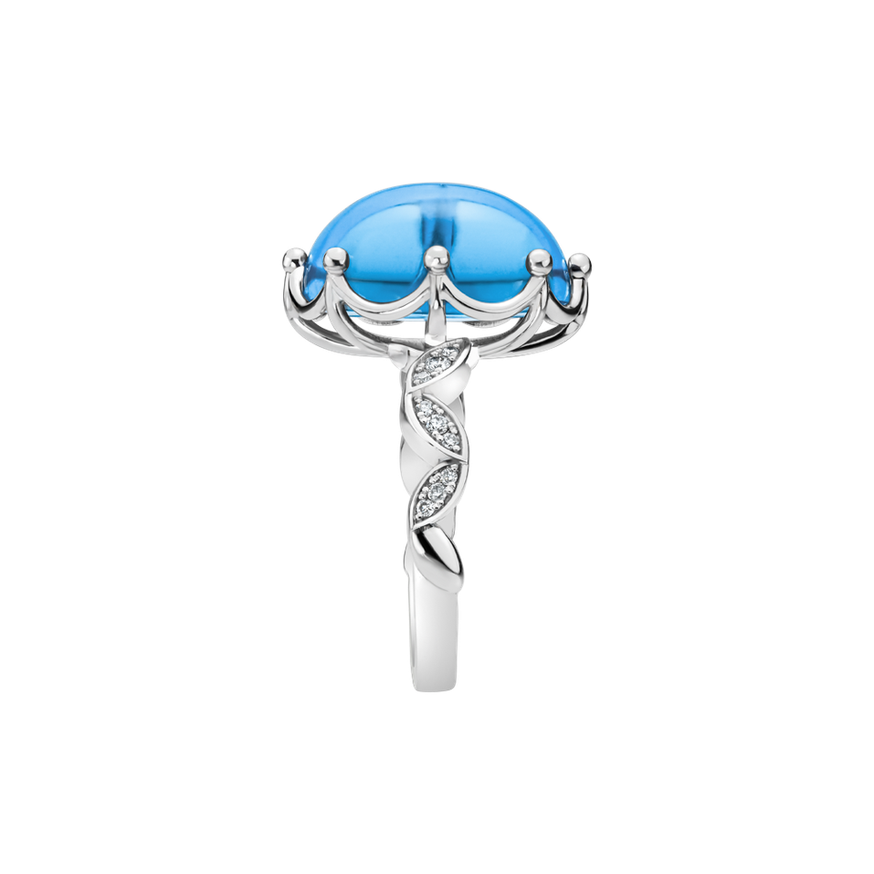 Prsteň s diamantmi a topásom Ocean Ceremony