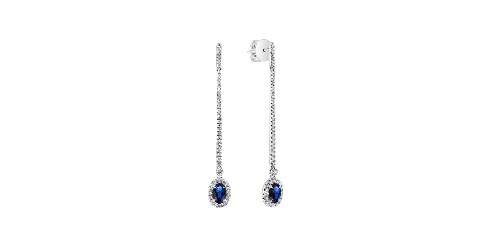 Náušnice s zafírom a diamantmi Jewel Fall