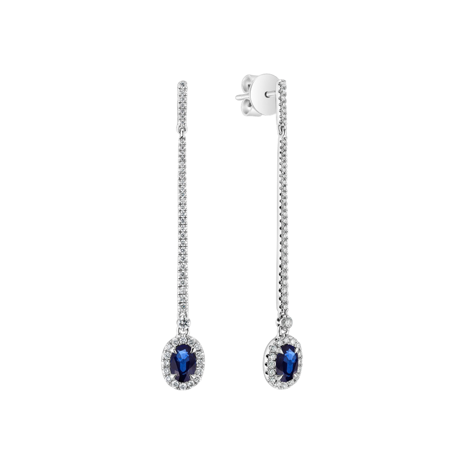 Náušnice s zafírom a diamantmi Jewel Fall