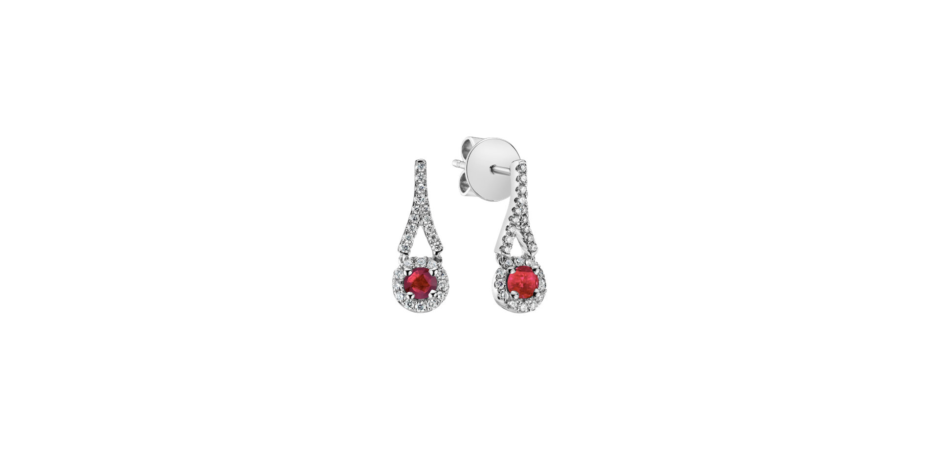 Náušnice s rubínom a diamantmi Ruby Tears