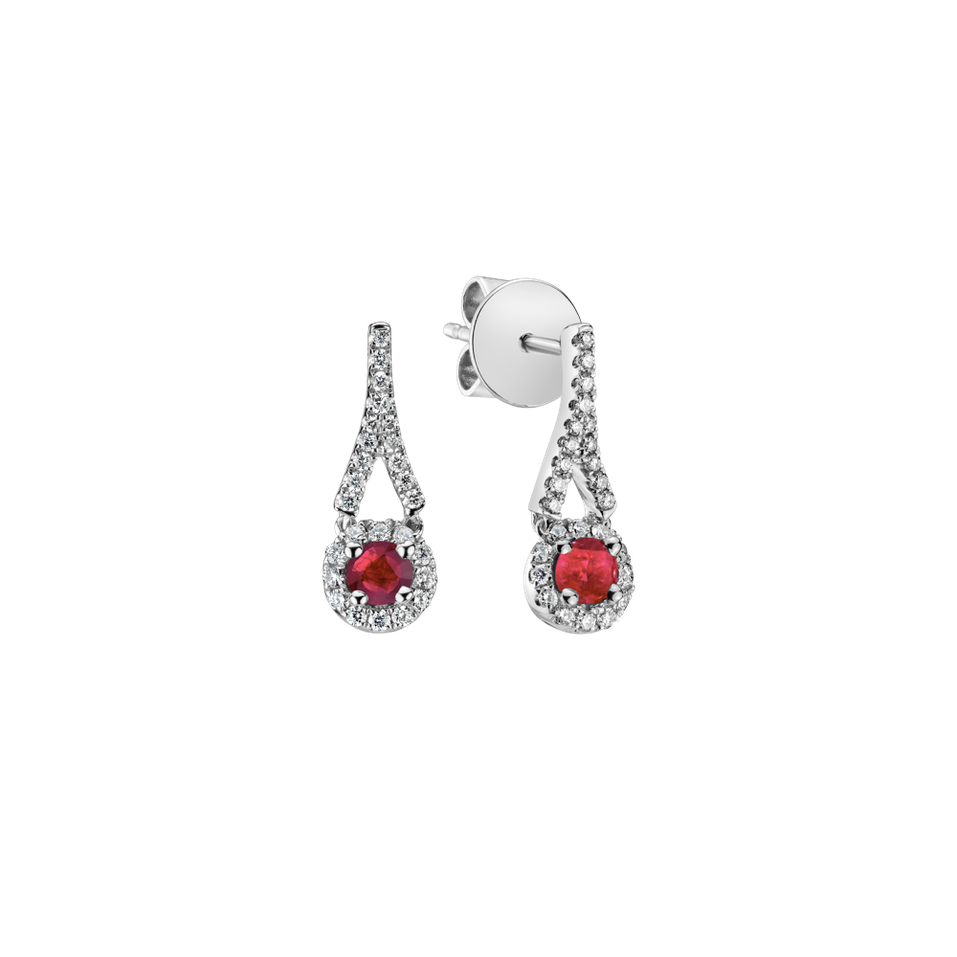 Náušnice s rubínom a diamantmi Ruby Tears