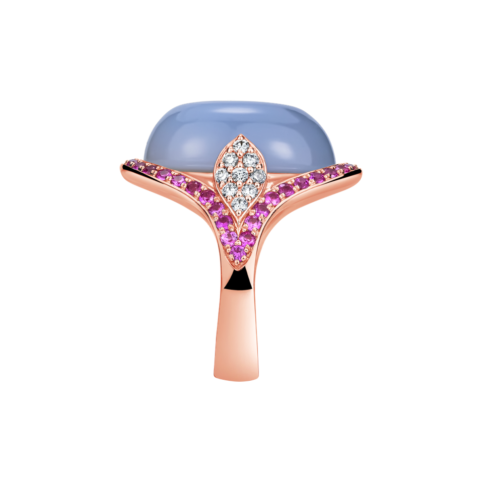 Prsteň s diamantmi, ametystom a zafírmi Baroque Essence